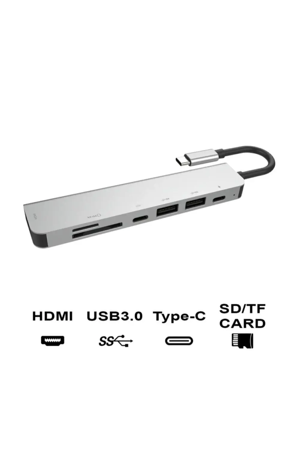 7 In 1 Sd Usb Type-c Hub Hdmı Girişli Macbook Çevirici Çoklayıcı