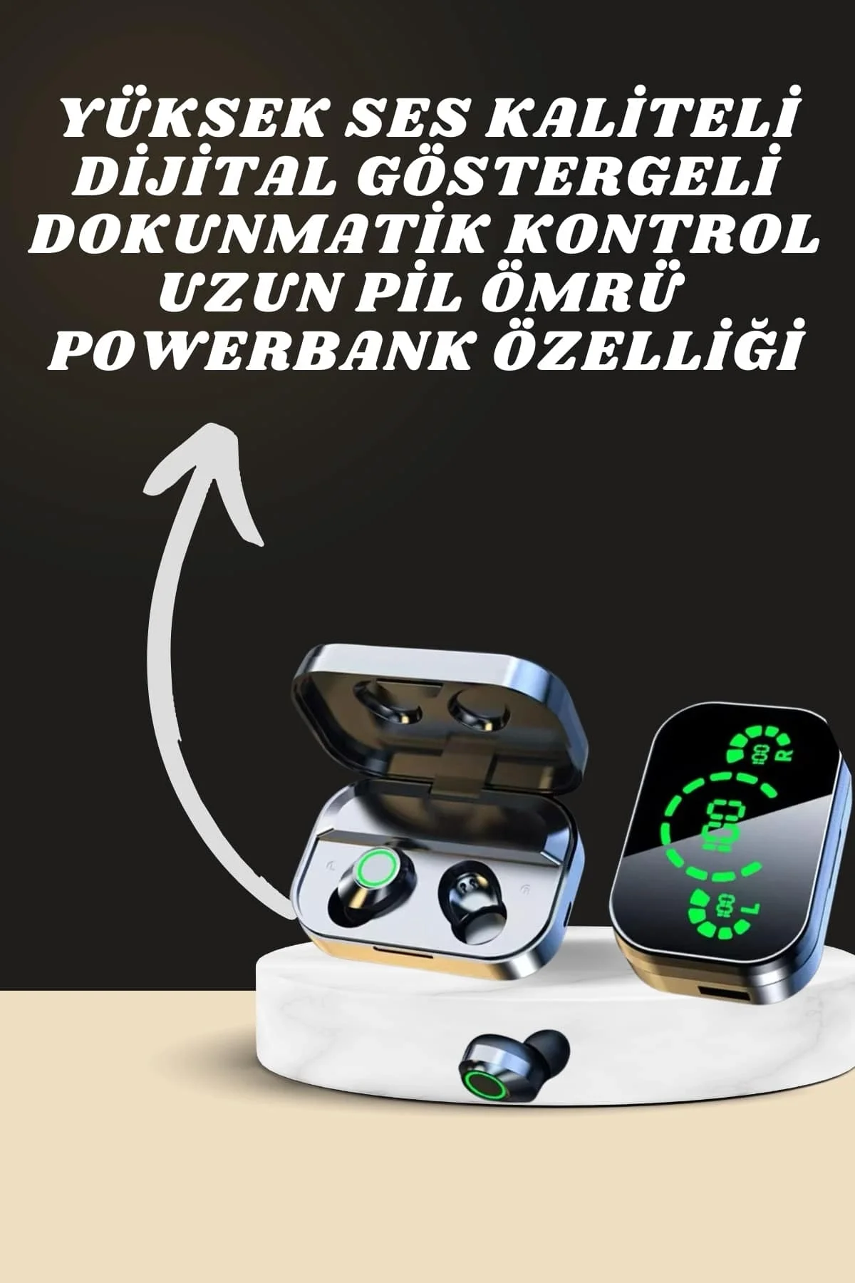 7 Kordonlu Akıllı Saat Ve Aynalı Bluetooth Kulaklık Powerbank Dijital Göstergeli Fiyatı, Yorumları ve Özellikleri