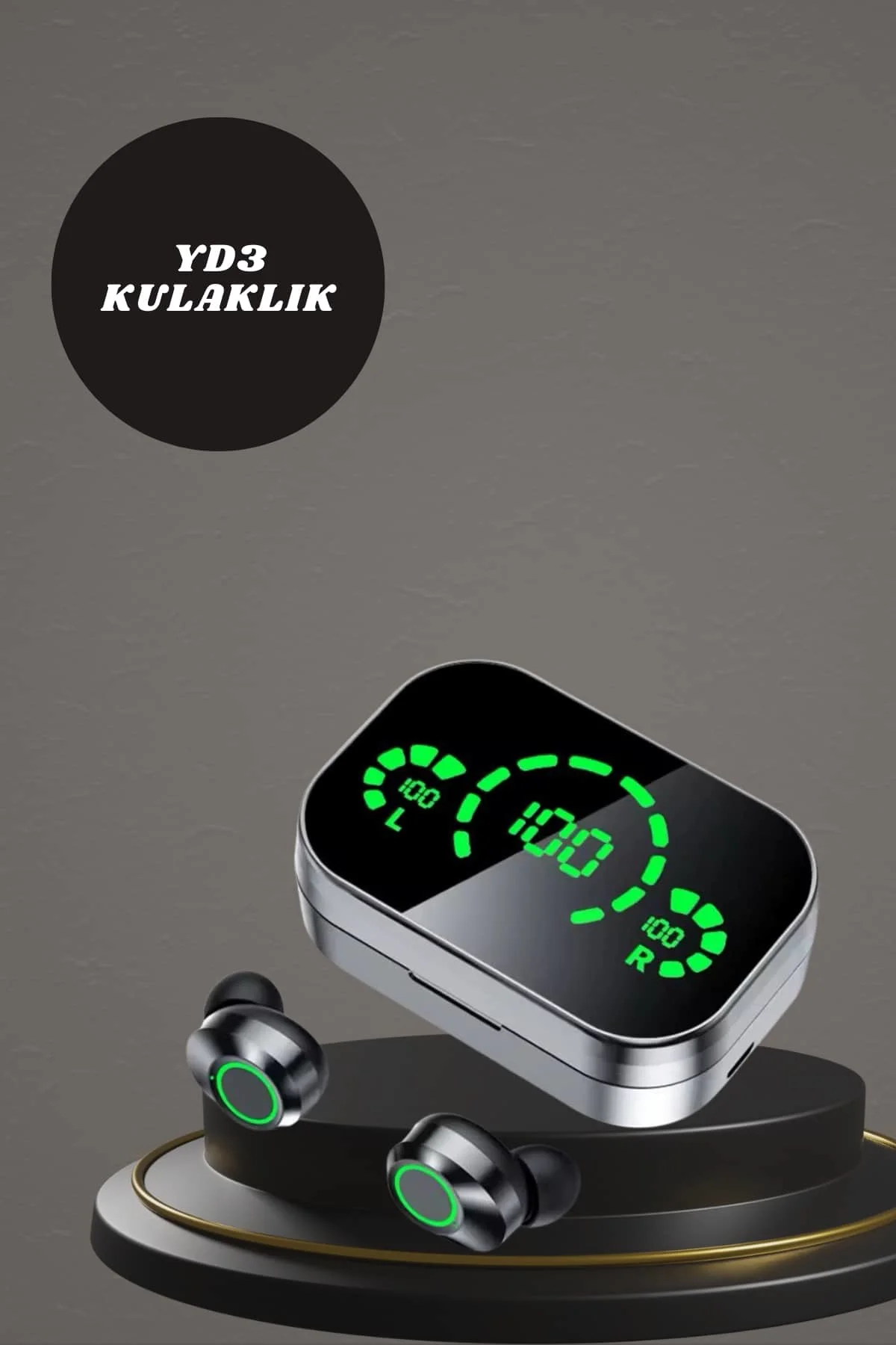 7 Kordonlu Akıllı Saat Ve Aynalı Bluetooth Kulaklık Powerbank Dijital Göstergeli