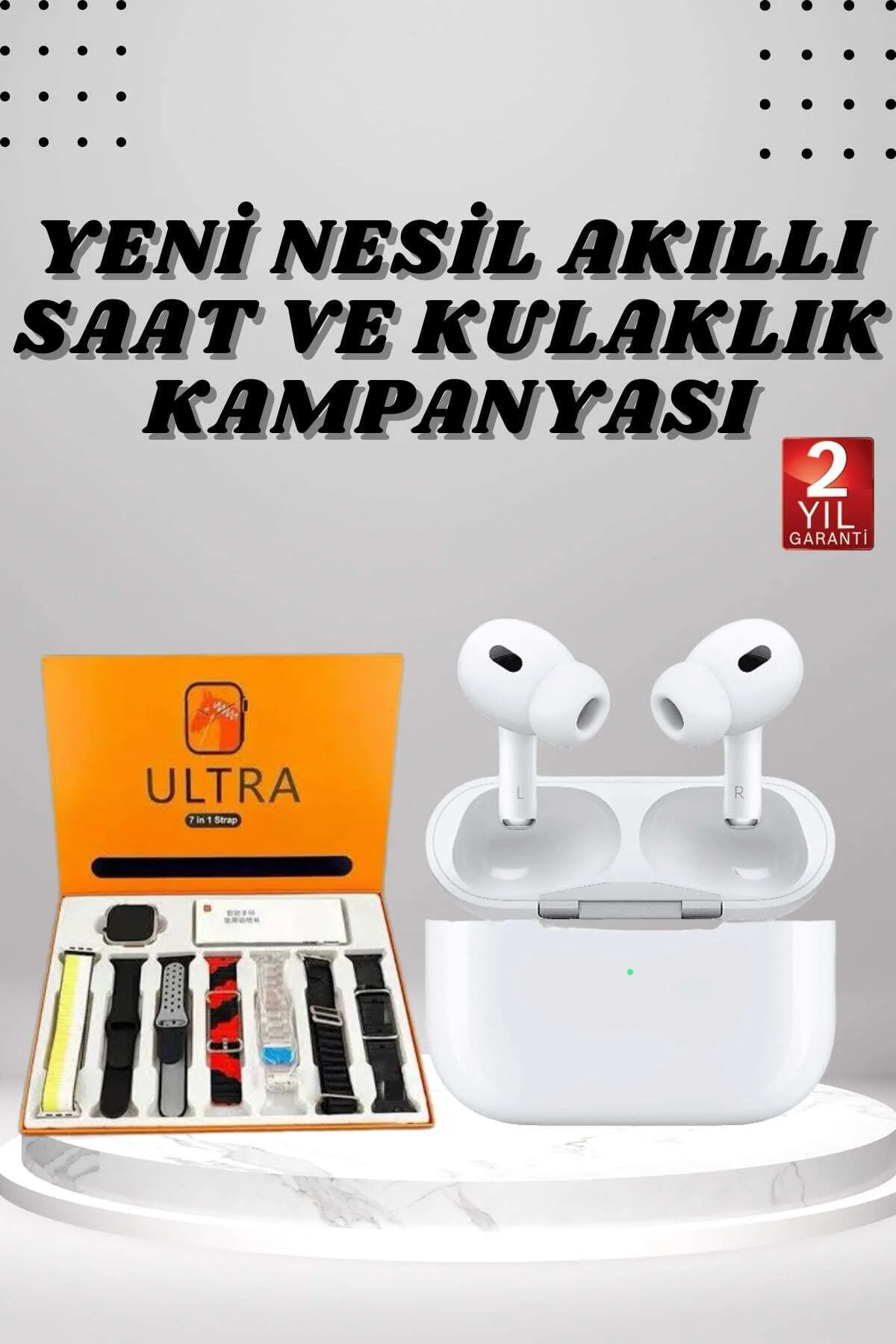 7 Kordonlu Akıllı Saat Ve Yeni Nesil Kulaklık Dokunmatik Ekran An