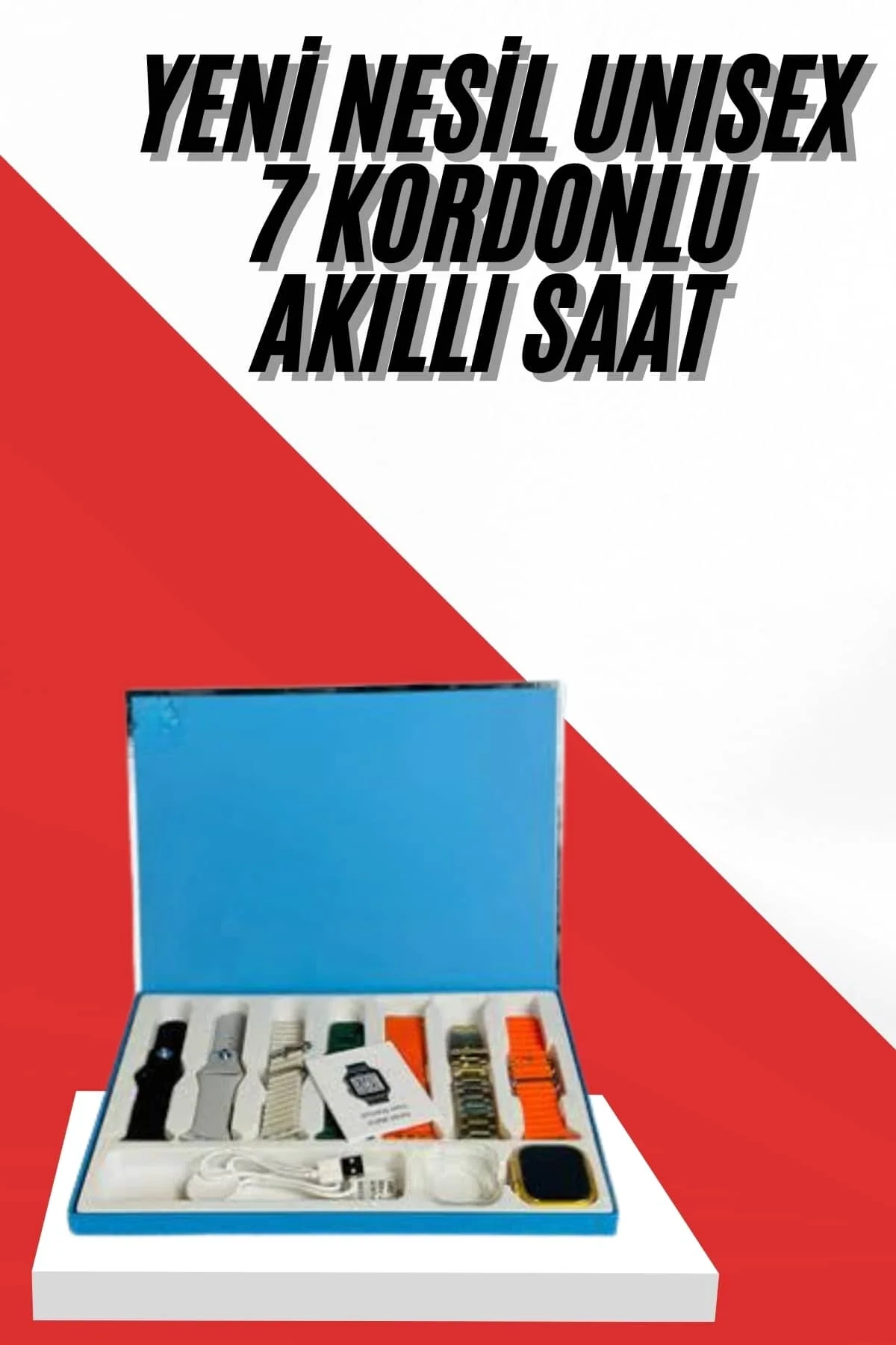 7 Kordonlu Unisex Akıllı Saat Çoklu Kordon Seçeneği Amoled Ekran 7 Kordonlu Unisex Akıllı Saat Çoklu Kordon Seçeneği Amoled Ekran
