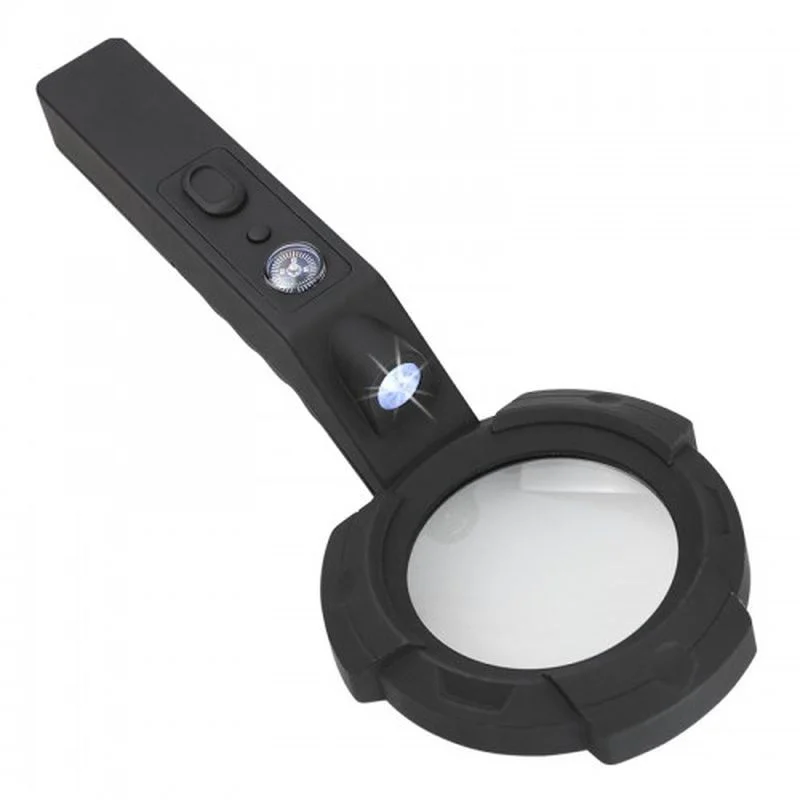 7 Led Aydınlatma Fener Pusula 4X Büyütme Okuma Büyüteç Th-600557 7 Led Aydınlatma Fener Pusula 4X Büyütme Okuma Büyüteç Th-600557