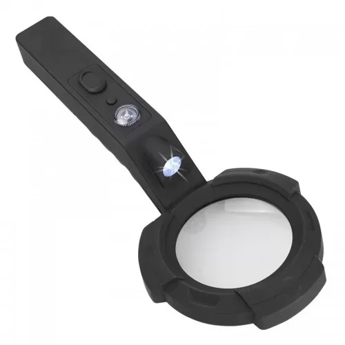 -7 Led Aydınlatma,fener,pusula,4x Büyütme Okuma Büyüteç  Th-60055