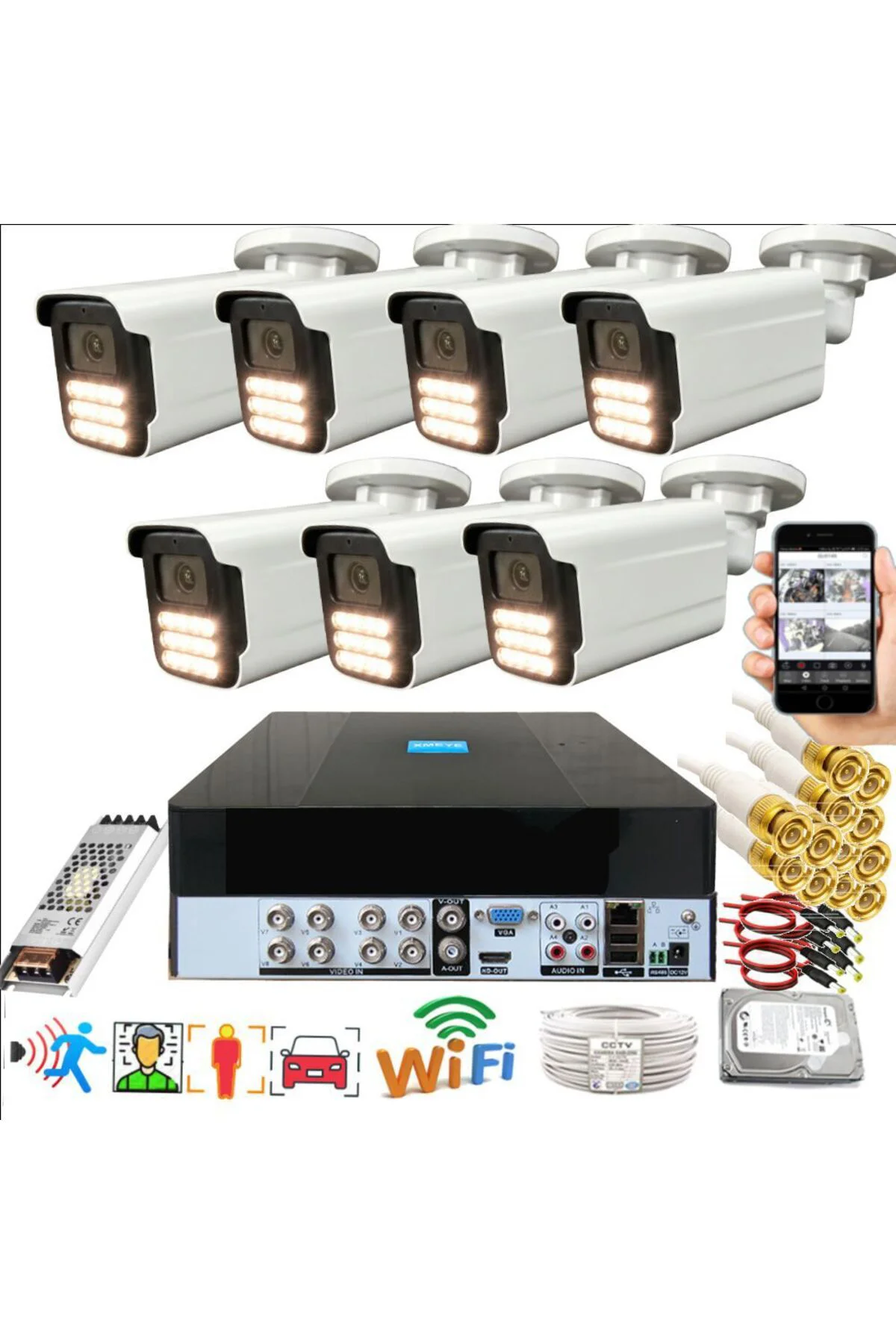 7 li Araç İnsan Yüz Tanımalı Hareket Algılayan 5 MP Lens 15 Warm 7 li Araç İnsan Yüz Tanımalı Hareket Algılayan 5 MP Lens 15 Warm