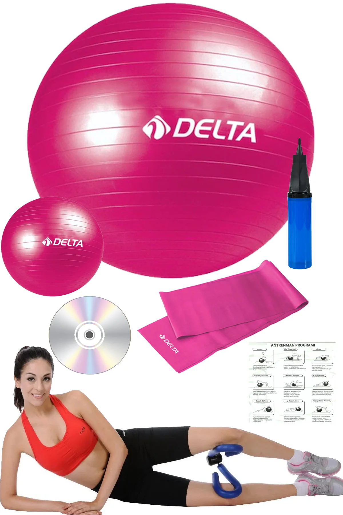 7 Li Thigh Master Pilates Seti, Pilates Topu, Pilates Bandı Lasti