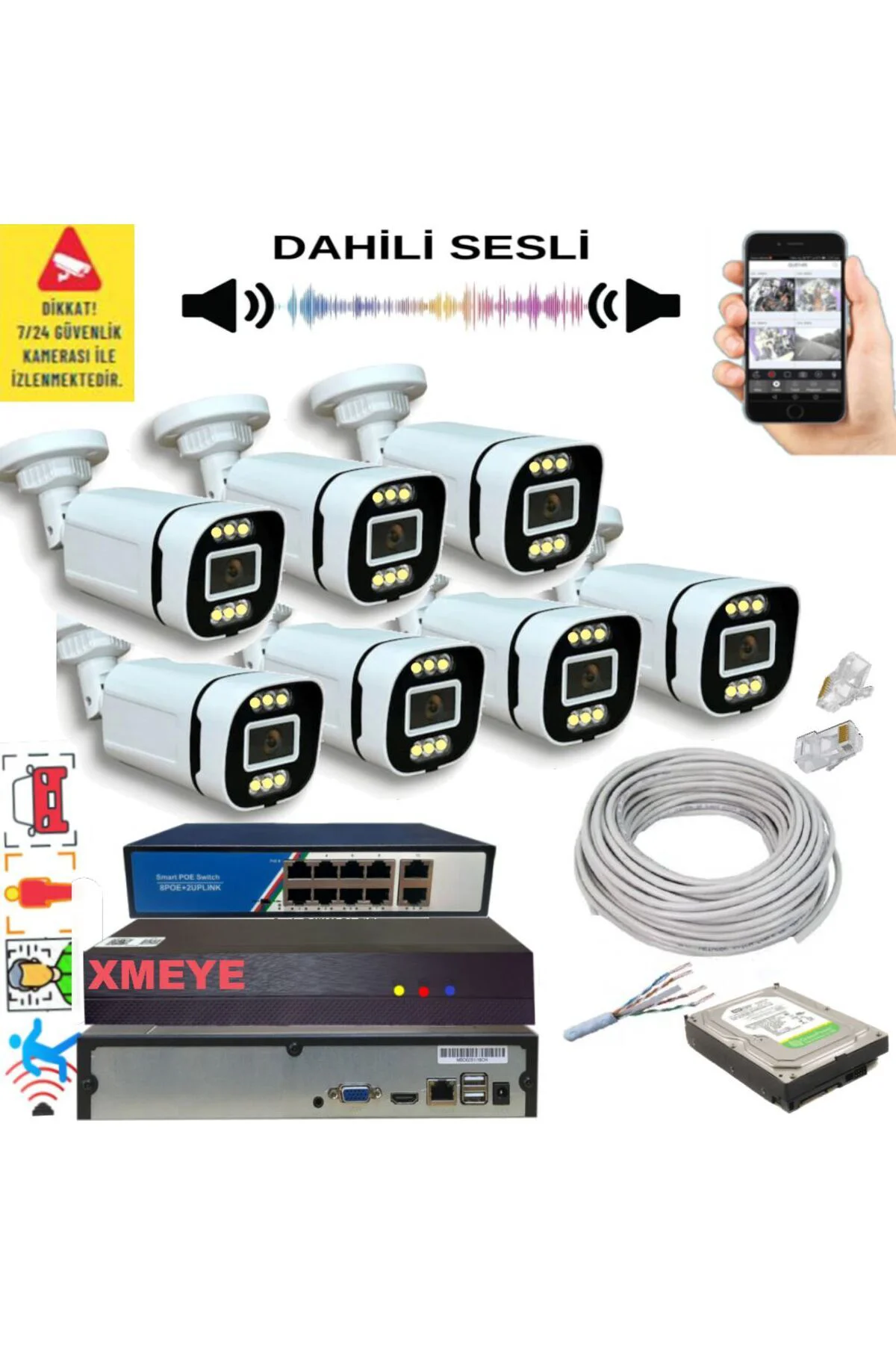 7 li Yapay Zeka Destekli 5 MP Görüntü POE li Sesli 6 Warm Led Gec 7 li Yapay Zeka Destekli 5 MP Görüntü POE li Sesli 6 Warm Led Gec