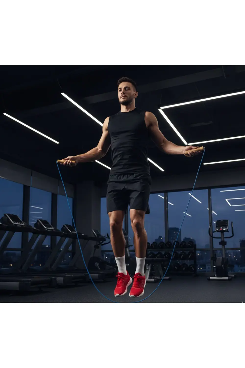 7 Metre Deri Ayarlanabilir Atlama İpi - Fitness - Crossfit- Rope