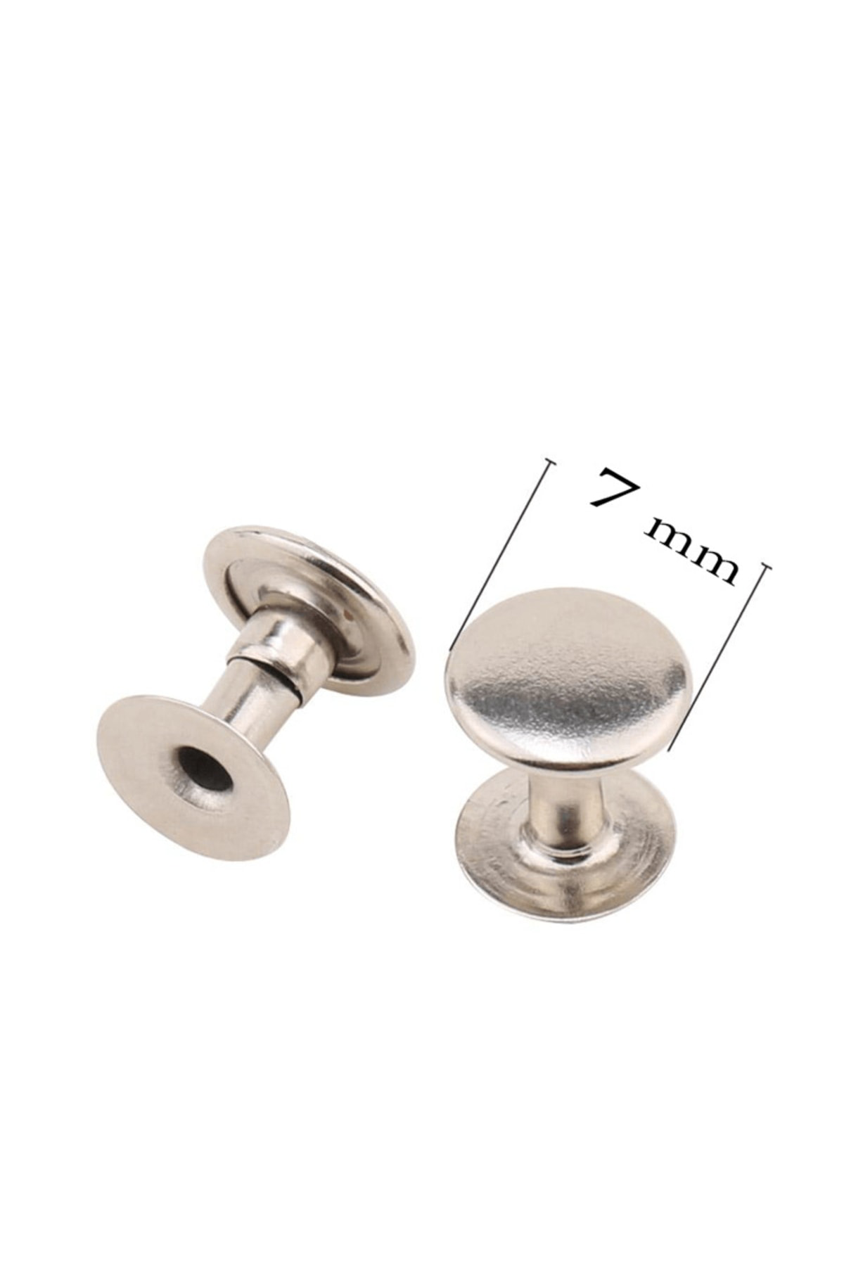 Tuhafiyecimiz 7 Mm Perçin, Rivet, Toruk 33 No 100Adet (Leathercraft, Deri Hobi)