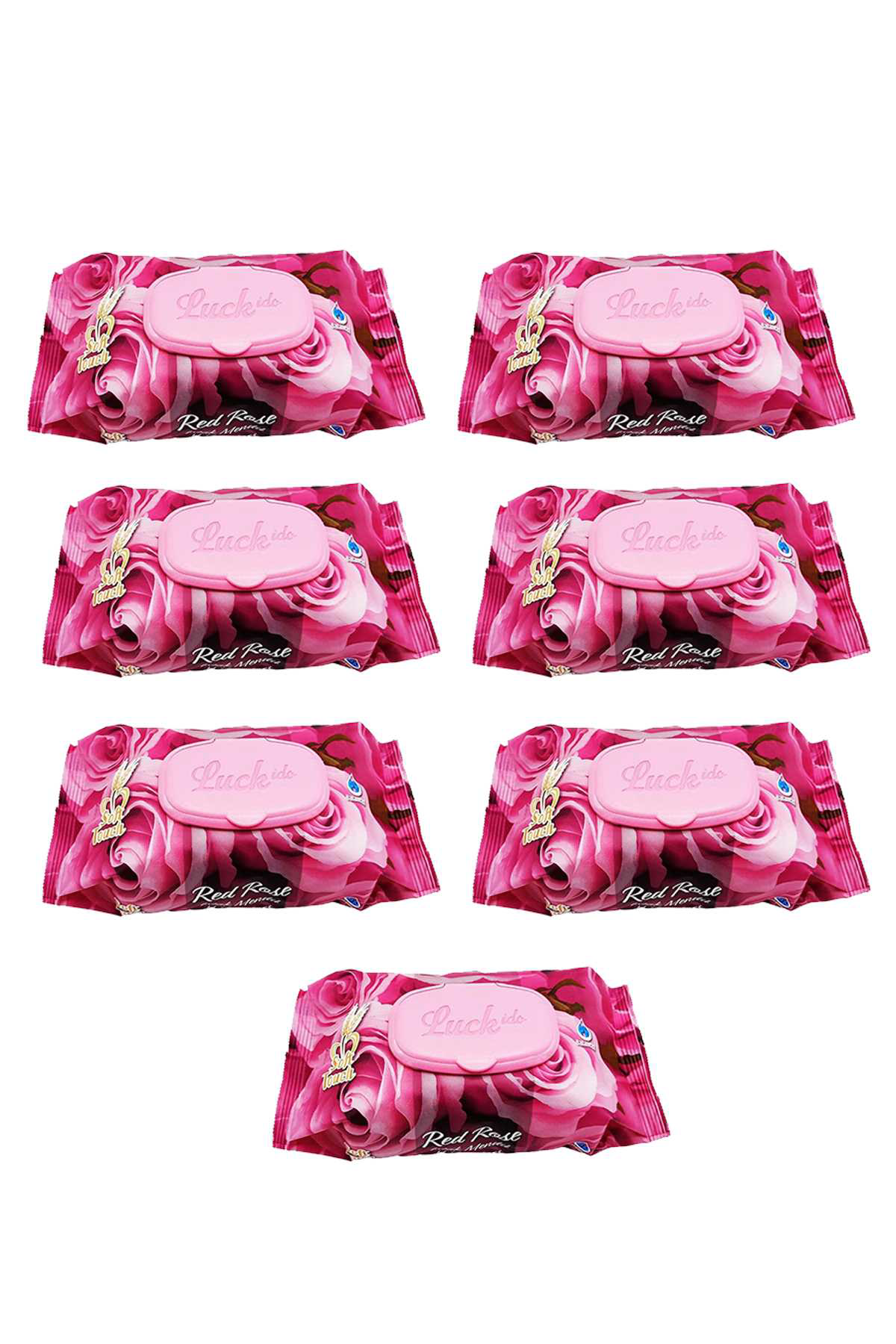 Just Cheap Store 7 Paket Red Rose İslak Havlu Mendil 90 Adet Kapakli Gül Kokulu