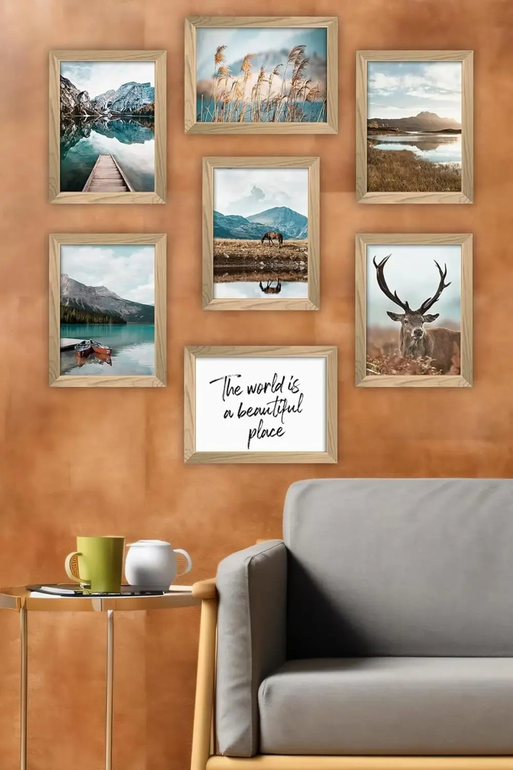 7 Parça Çerçeve Görünümlü Mdf Tablo Seti 395519