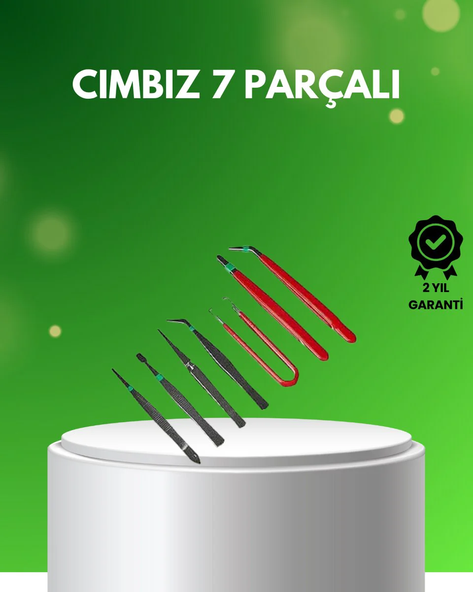7 Parça Hassas Çelik Cımbız Seti - Elektronik, Saat ve Hobi Tamiri İçin ESD Korumalı