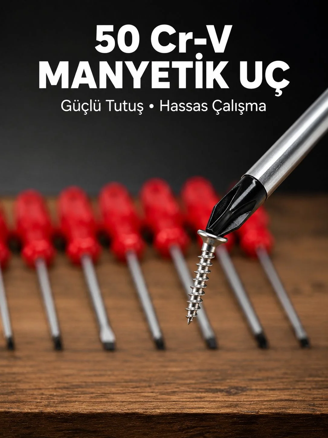 7 Parça Tornavida Seti Manyetik Uç Ergonomik Sap