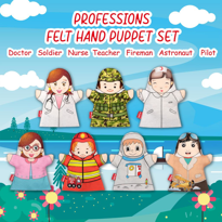 Ada Detox 7 Parça Tox Meslekler El Kukla Set , Eğitici Oyuncak