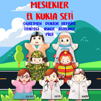 Ada Detox 7 Parça Tox Meslekler El Kukla Set , Eğitici Oyuncak