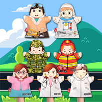 7 Parça Tox Meslekler El Kukla Set , Eğitici Oyuncak