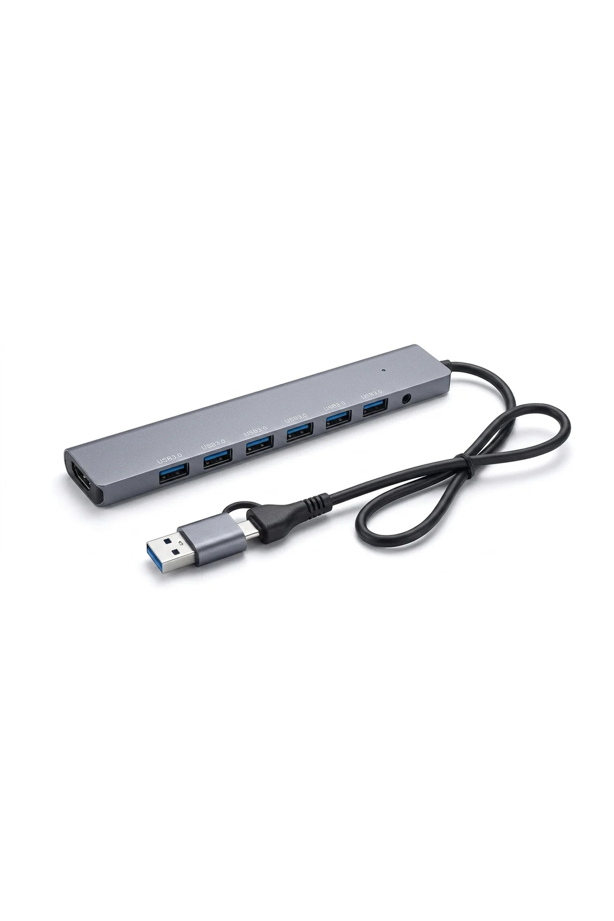 7 Port USB 3.0 Çoklayıcı Hub - USB ve Type-C Girişli Güç Destekli