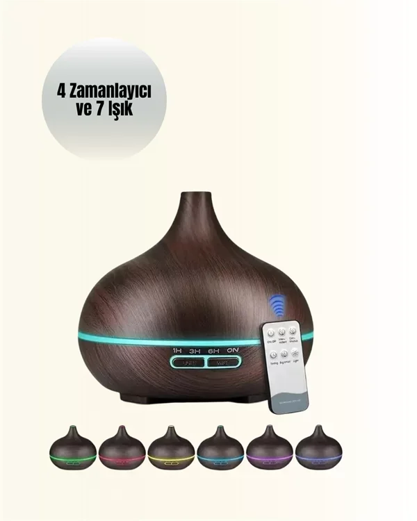 7 Renk Işıklı Ultrasonik Hava Difüzörü – Sessiz ve Güvenli Kullanım Yeni Nesil