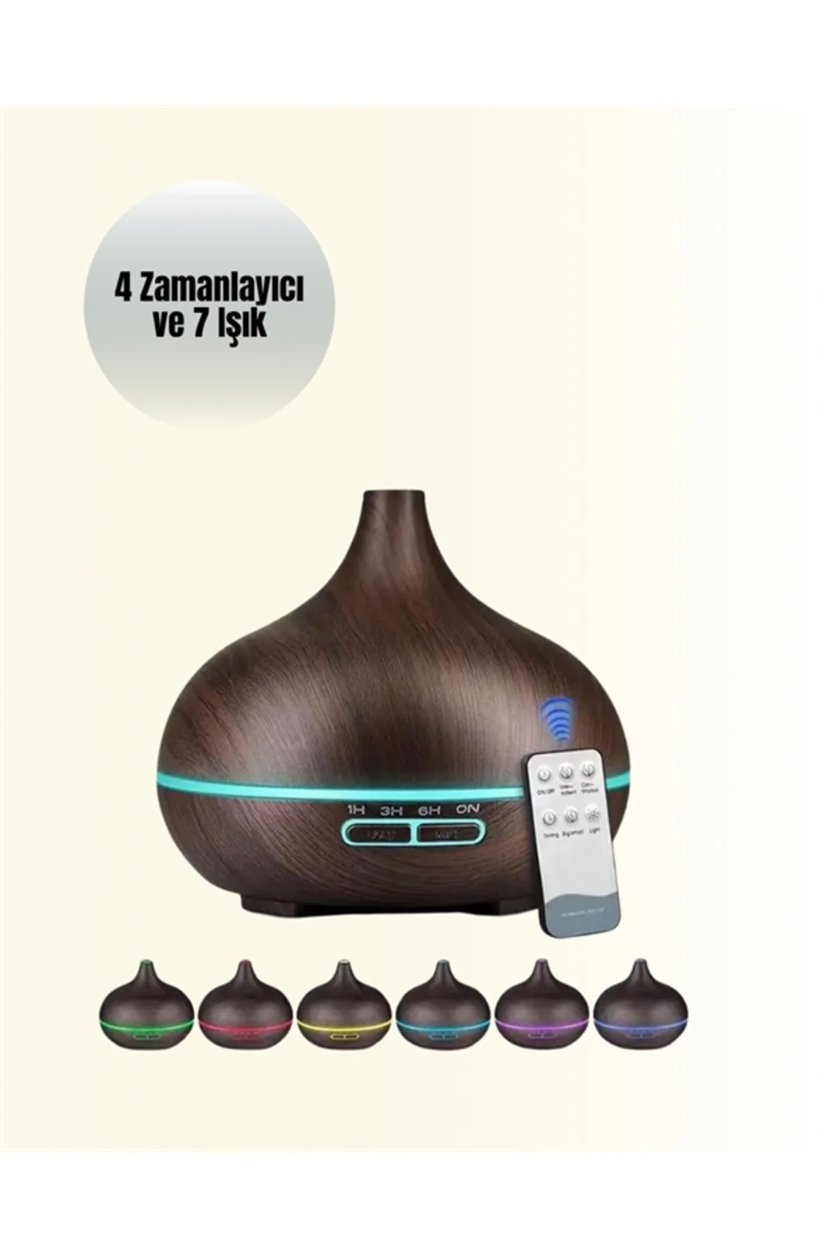 7 Renk Işıklı Ultrasonik Hava Difüzörü – Sessiz ve Güvenli Kullanım