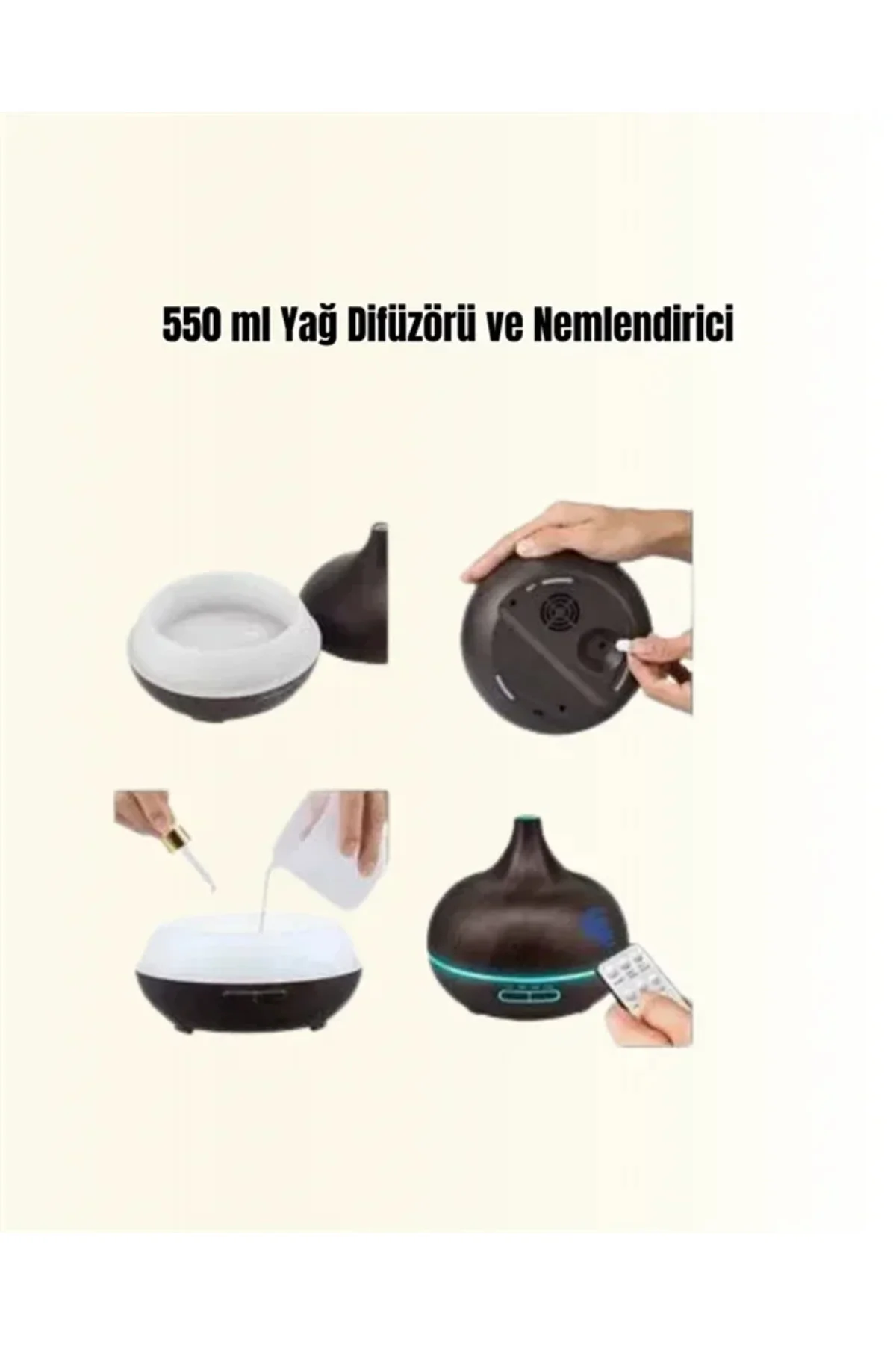 7 Renk Işıklı Ultrasonik Hava Difüzörü – Sessiz ve Güvenli Kullanım Yeni Nesil