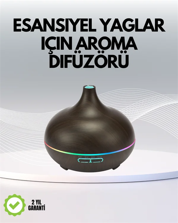 7 Renk Işıklı Ultrasonik Hava Difüzörü – Sessiz ve Güvenli Kullan