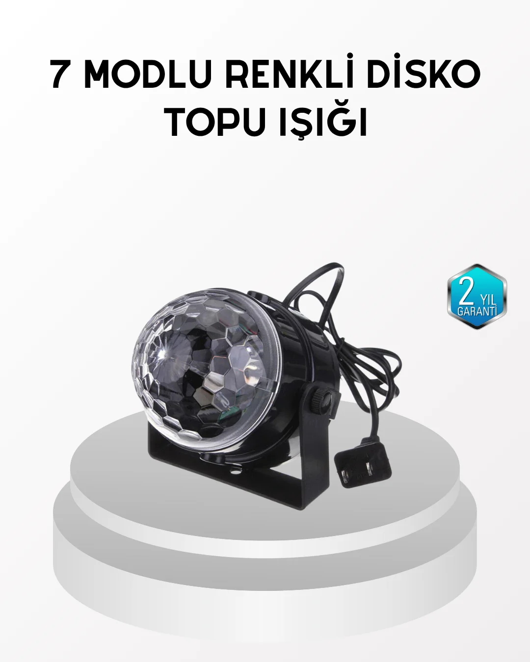 7 Renk Modlu Müzik Sensörlü Disko Topu – LED Işıklı Parti Aydınlatması 7 Renk Modlu Müzik Sensörlü Disko Topu – LED Işıklı Parti Aydınlatması