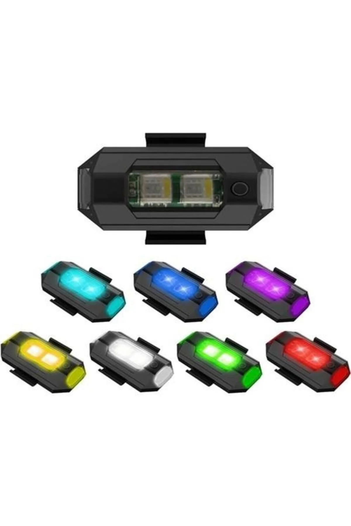 7 Renkli Rgb Led Bisiklet Motosiklet Uyarı Kaza Önleyici Mini Pilli Sinyal Led Drone Led-Led