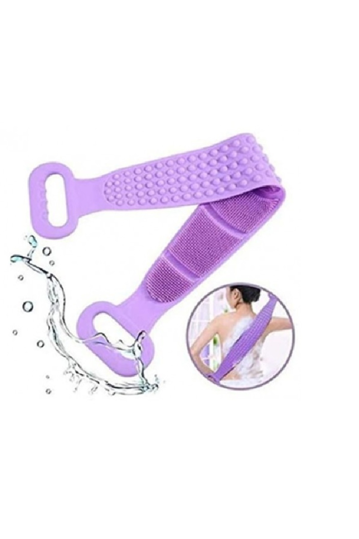 Ok Aksesuar 70 Cm Çift Taraflı Sırt Kesesi -Silikon Duş Kesesi - Peeling Bany