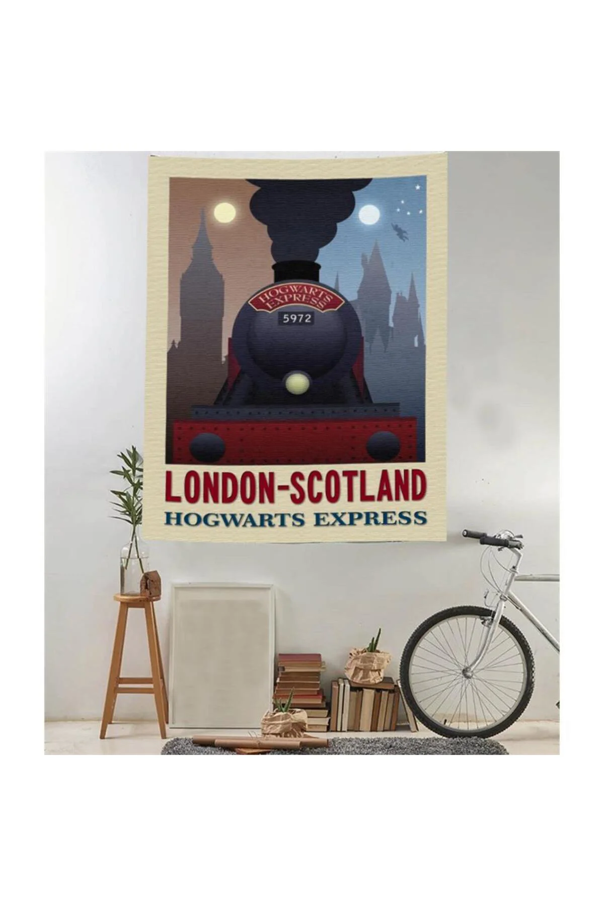 70 X 100 Cm Harry Potter London Scotland Hogwarts Express Duvar Halısı