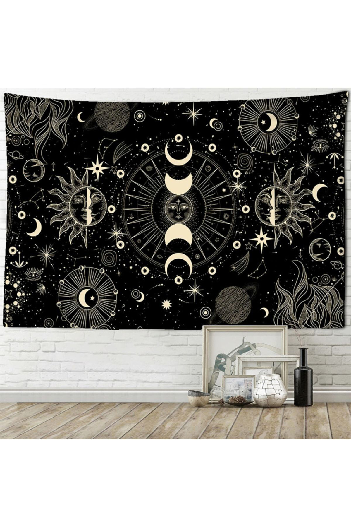 70 X 100 Cm Reverse Moon And Sun Phase Duvar Halısı