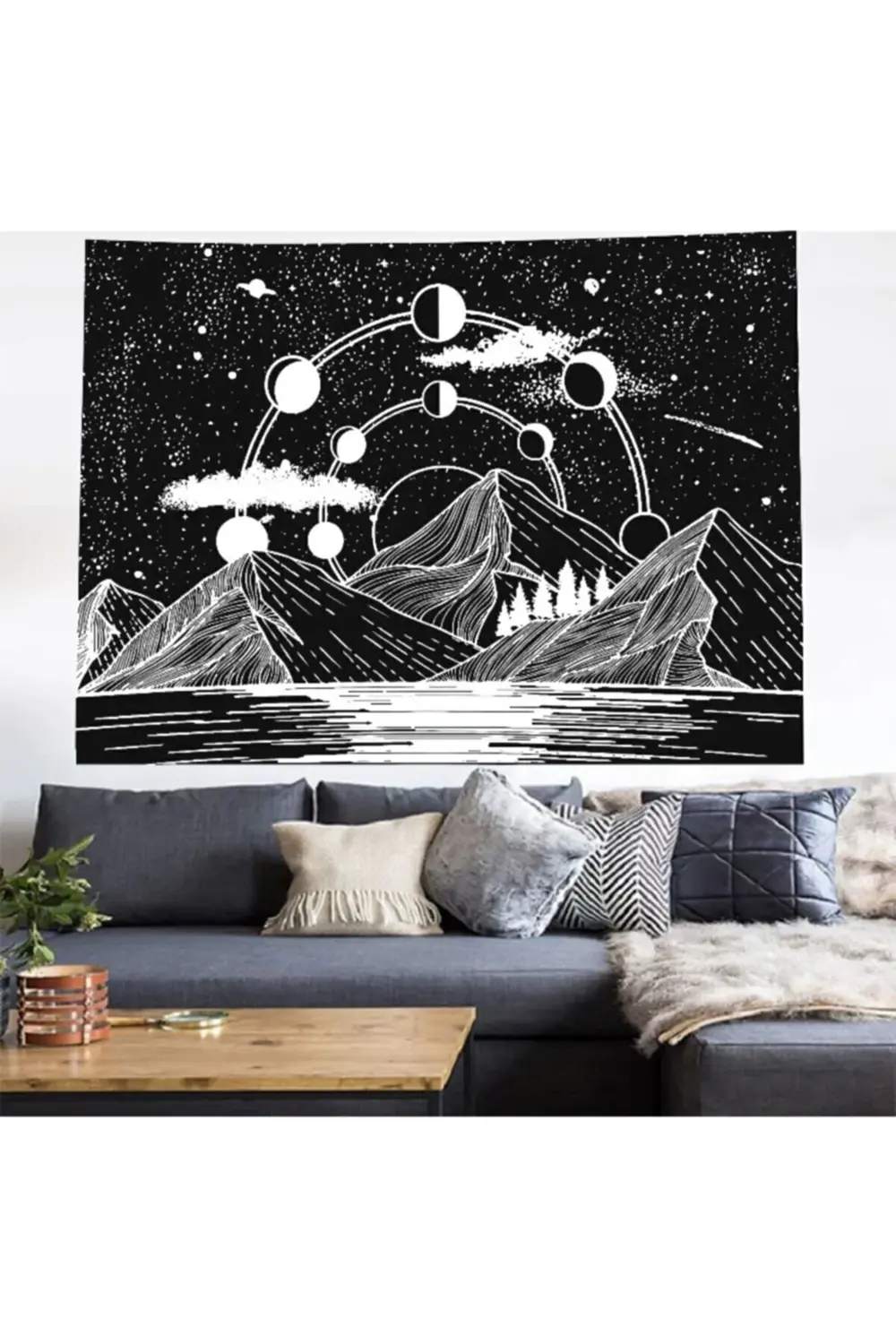 70 X 100 Cm Zussun Mountain Moon Duvar Halısı