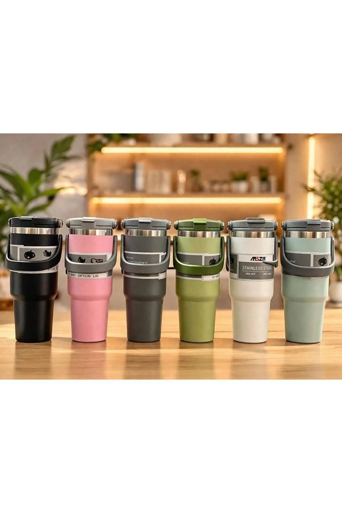 700 Ml Taşıma Kulplu Paslanmaz Çelik Termos Mug - Vakumlu Isı Yal