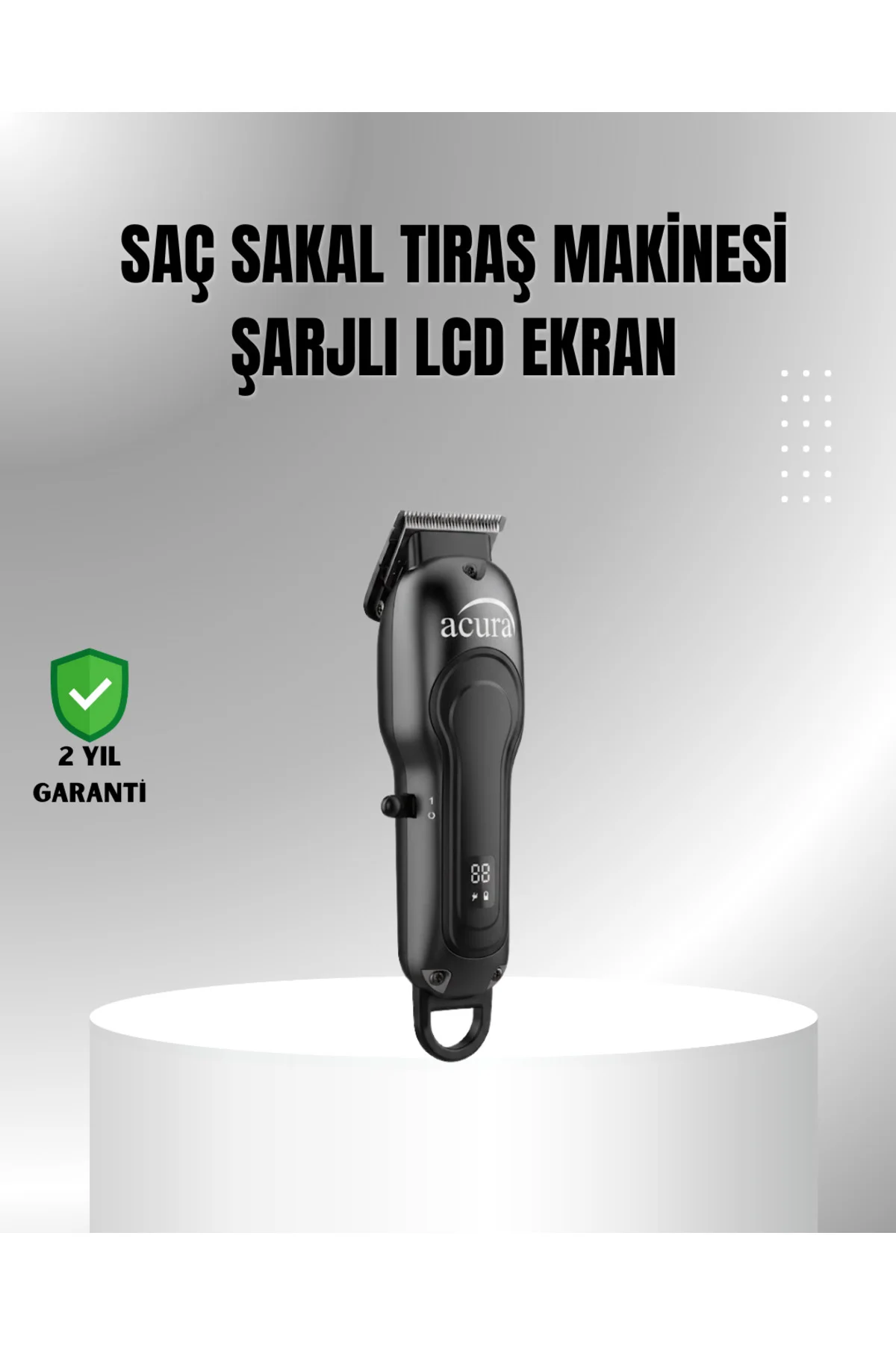 7000 RPM Güçlü Motorlu LCD Göstergeli Şarjlı Tıraş Makinesi