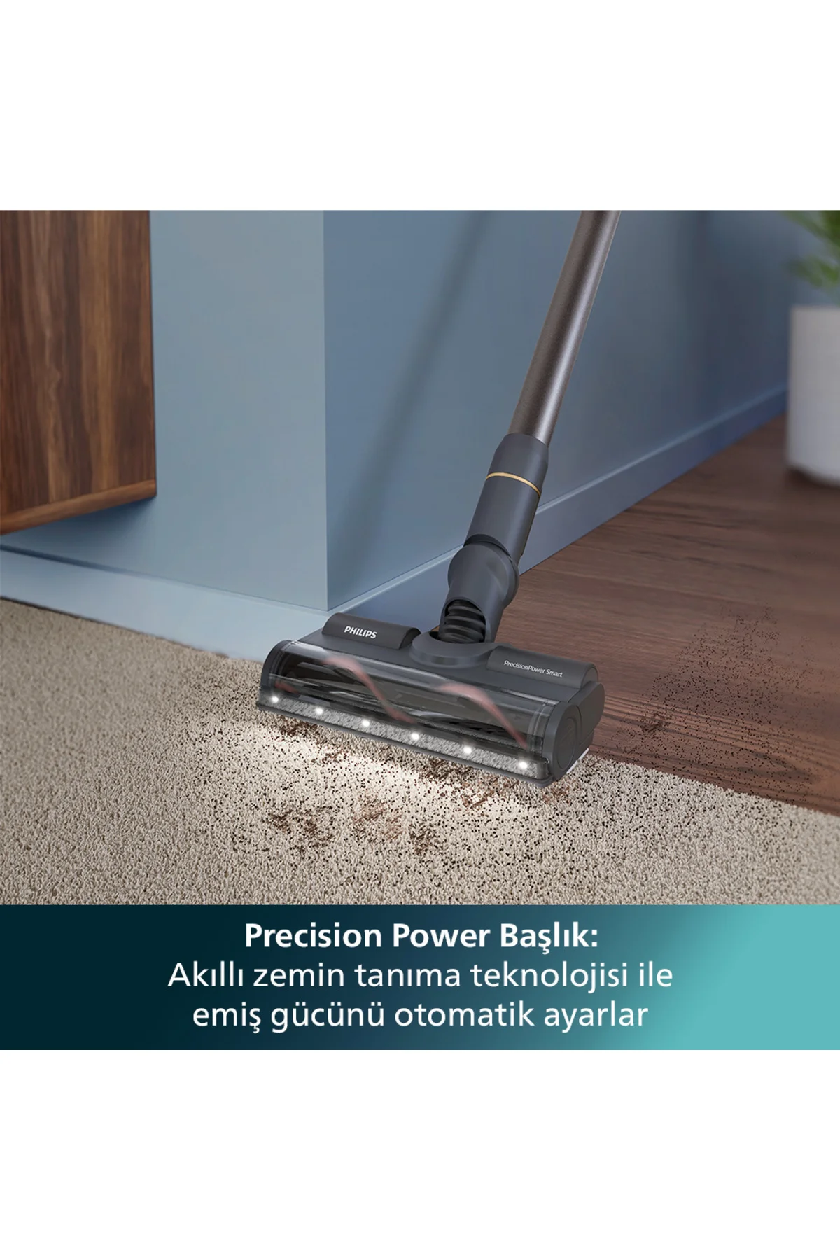 7000 Serisi Aqua 25.2 V Kablosuz Dik Süpürge, PowerCyclone 12, 80 dk'ya Kadar Şarj, XC7057/01