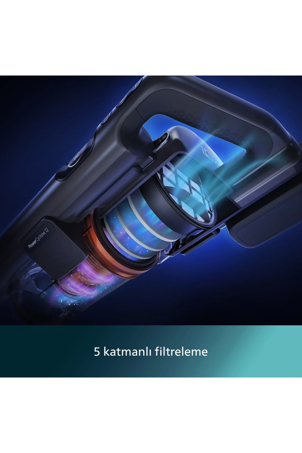 7000 Serisi Aqua 25.2 V Kablosuz Dik Süpürge, PowerCyclone 12, 80 dk'ya Kadar Şarj, XC7057/01