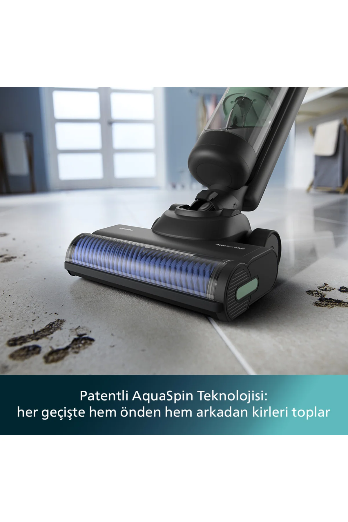 7000 Serisi AquaTrio Islak&Kuru Kablosuz Dikey Süpürge, AquaSpin 