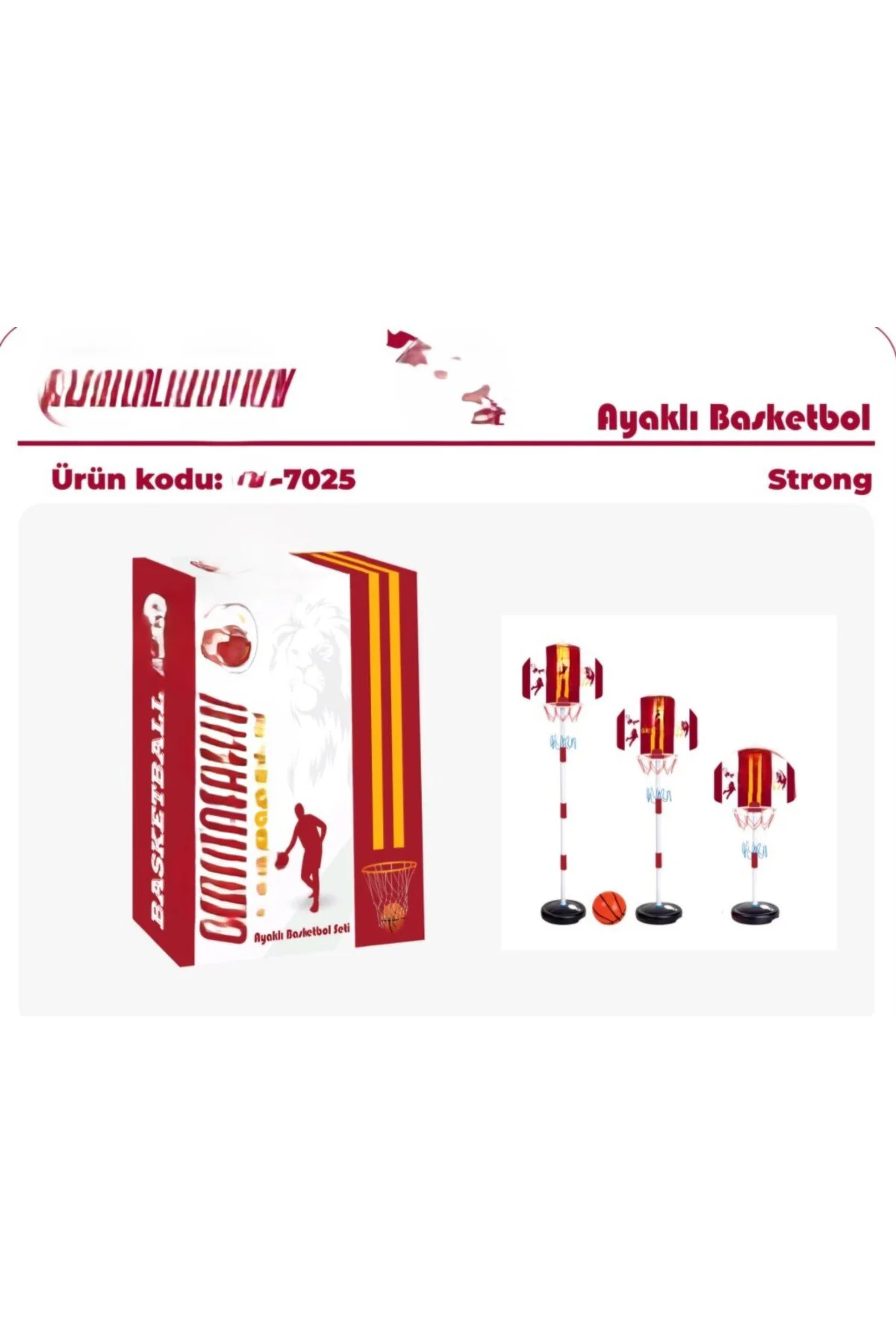 7025 SARI KIRMIZI BASKETBOL POTASI