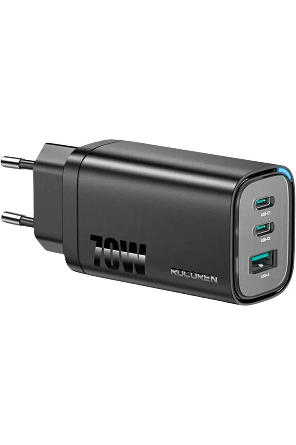 70W GaN Şarj Cihazı Type-C ve USB-A 3-Portlu Hızlı Şarj Aleti 118