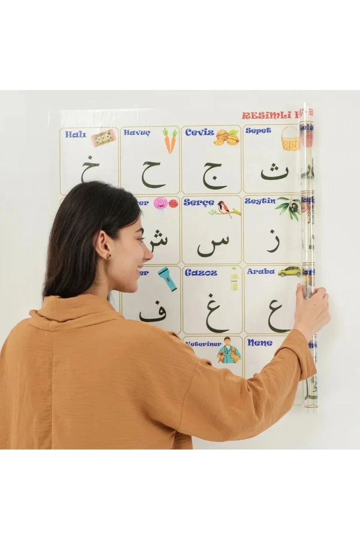 70x100 cm Statik Kağıt Elif-Ba Öğrenme Tahtası 70x100 cm Statik Kağıt Elif-Ba Öğrenme Tahtası