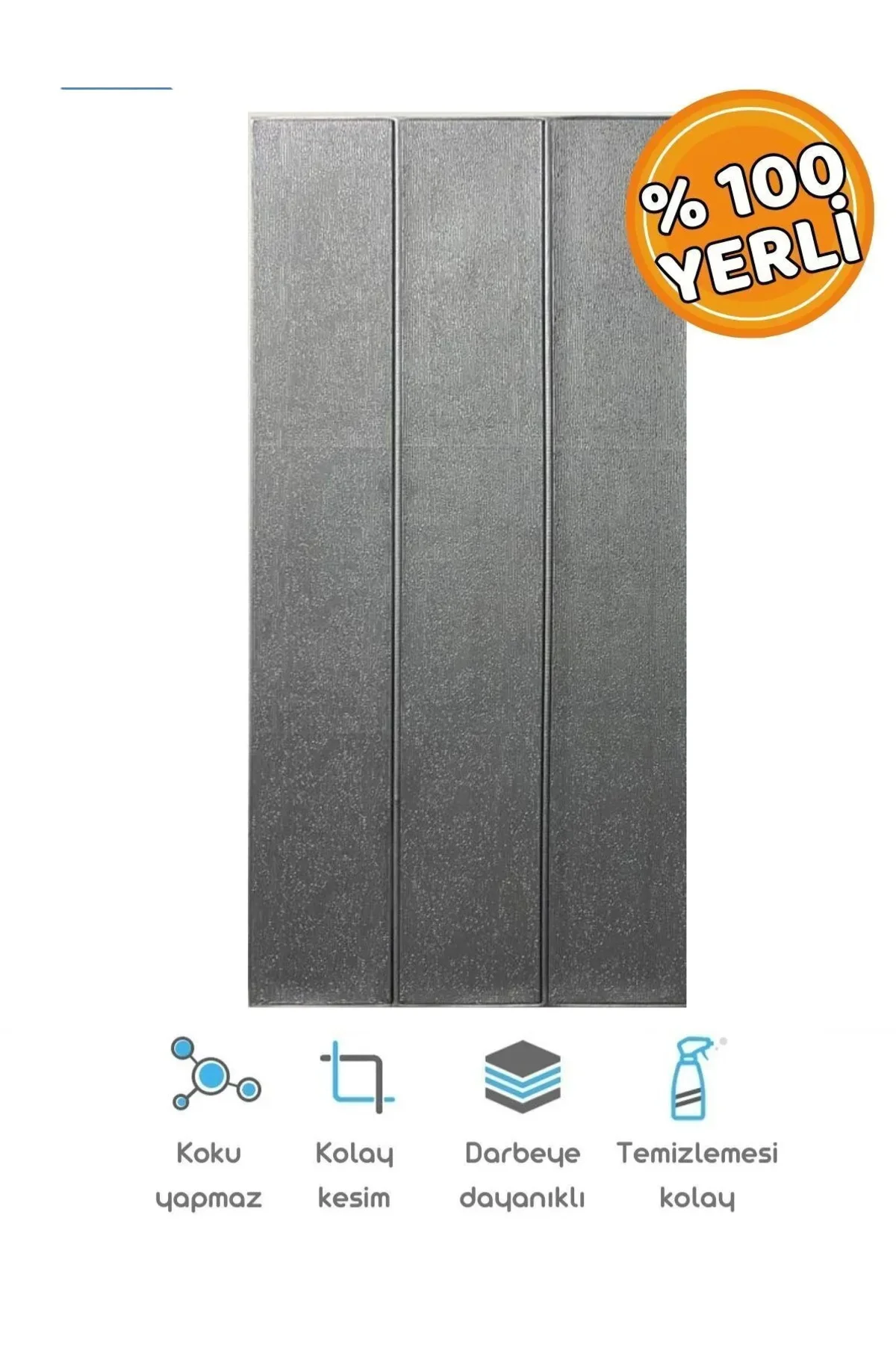 70x35 Cm Antrasit Lambiri 3d Kendinden Yapışkanlı Duvar Kağıdı Du