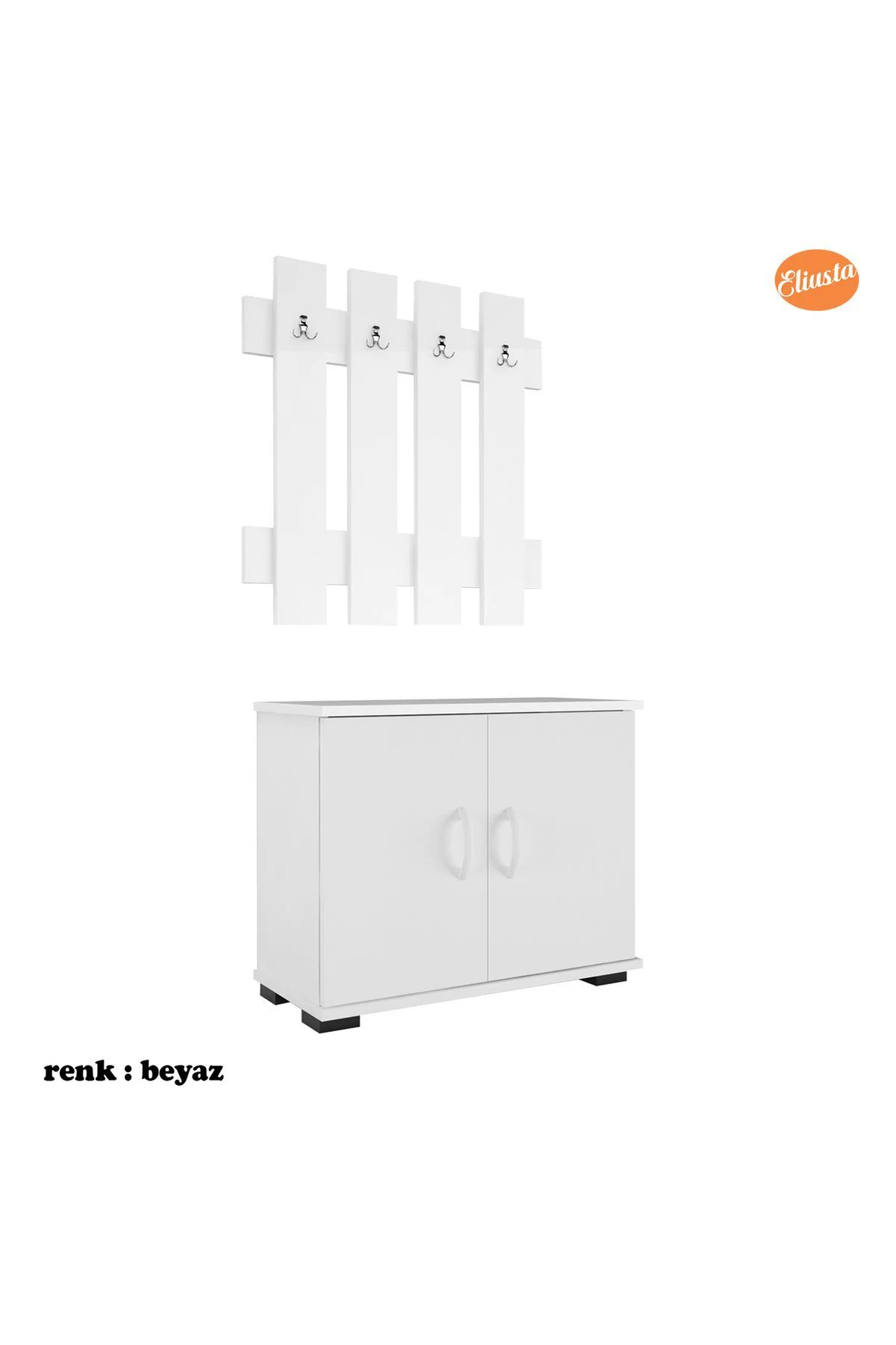 70x70 cm Askılık Ayakkabılık Antre Dolabı Çok Amaçlı Dolap Portma