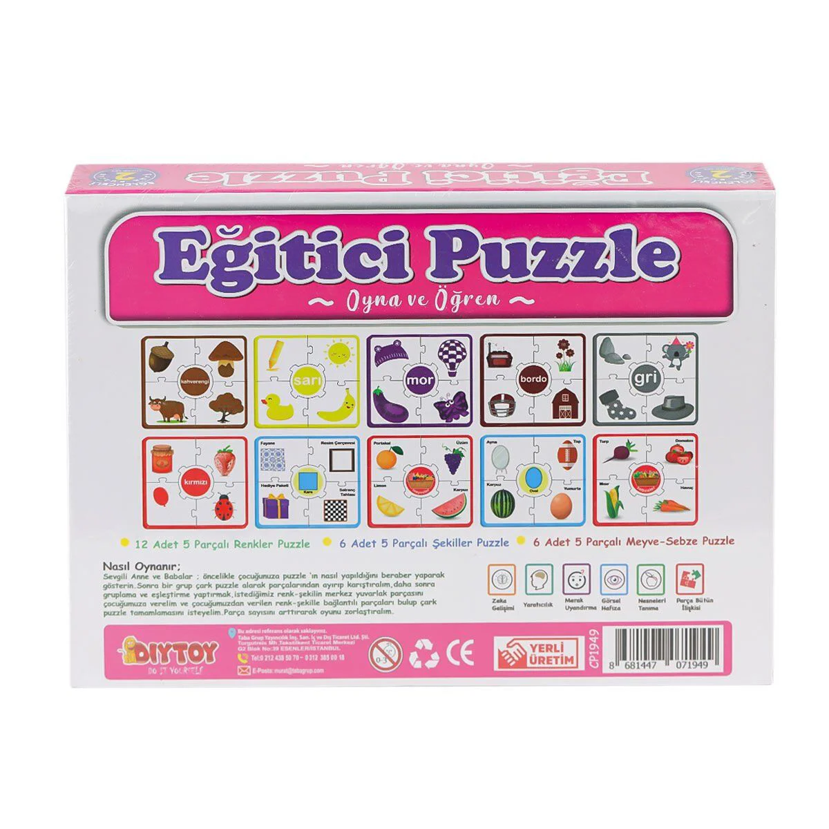 7194 Çark Puzzle Renkler Şekiller -Dıytoy Fiyatı, Yorumları ve Özellikleri