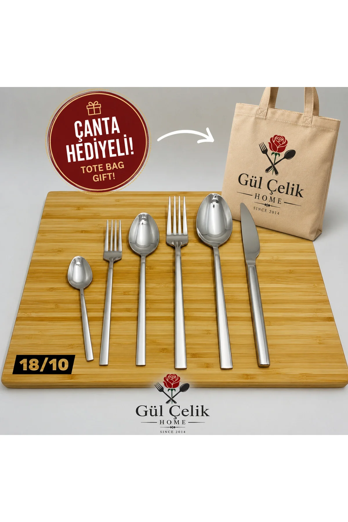 72 Parça Sade 12 Kişilik Lüx Çatal & Kaşık & Bıçak Takımı 18/10