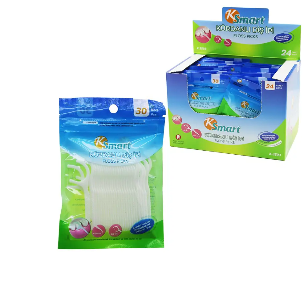720 ADET POŞETLİ KÜRDANLI DİŞ İPİ = 30PCS X 24 (4741)