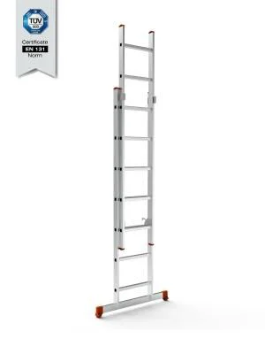 7207-S   Saraylı 2x7 Basamaklı Sürgülü Alüminyüm Merdiven 2+2m