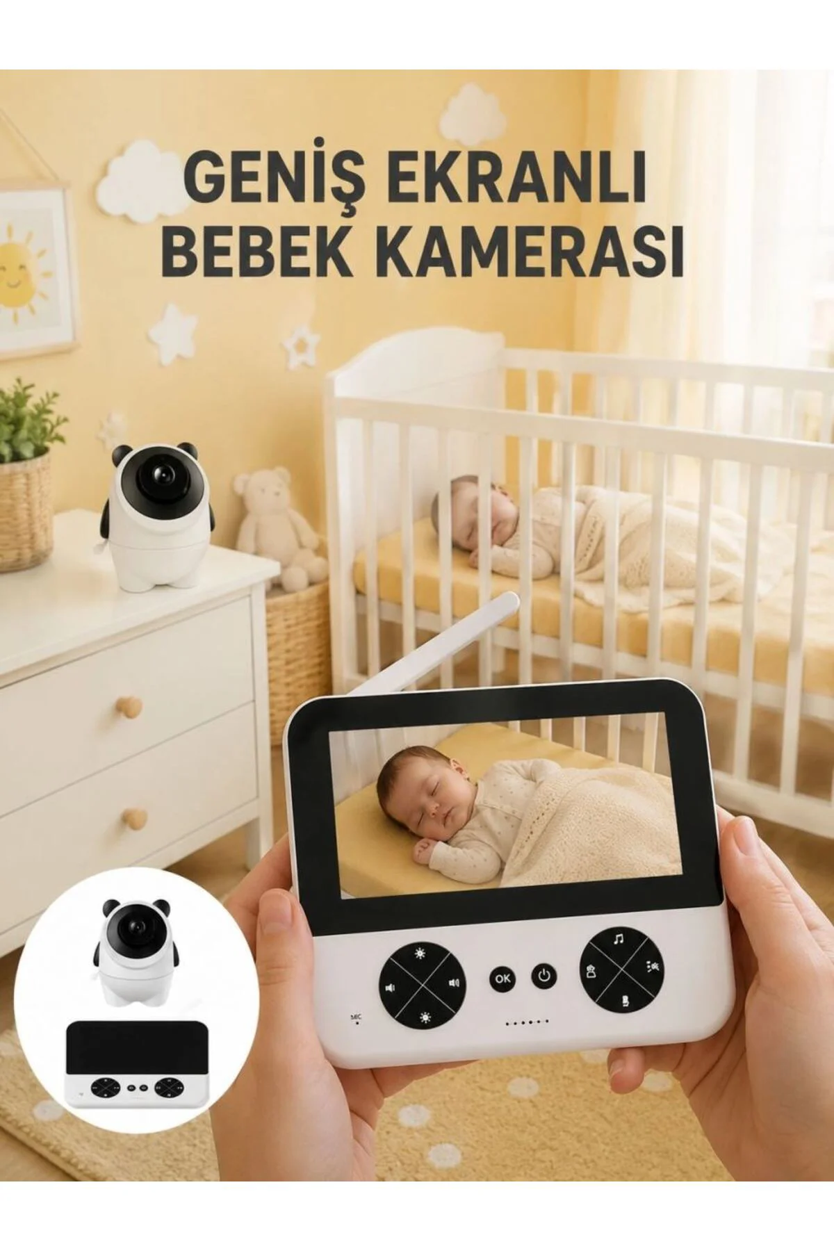 720p Hd Gece Görüşlü Kablosuz Bebek Kamerası İki Yönlü Sesli Yeni