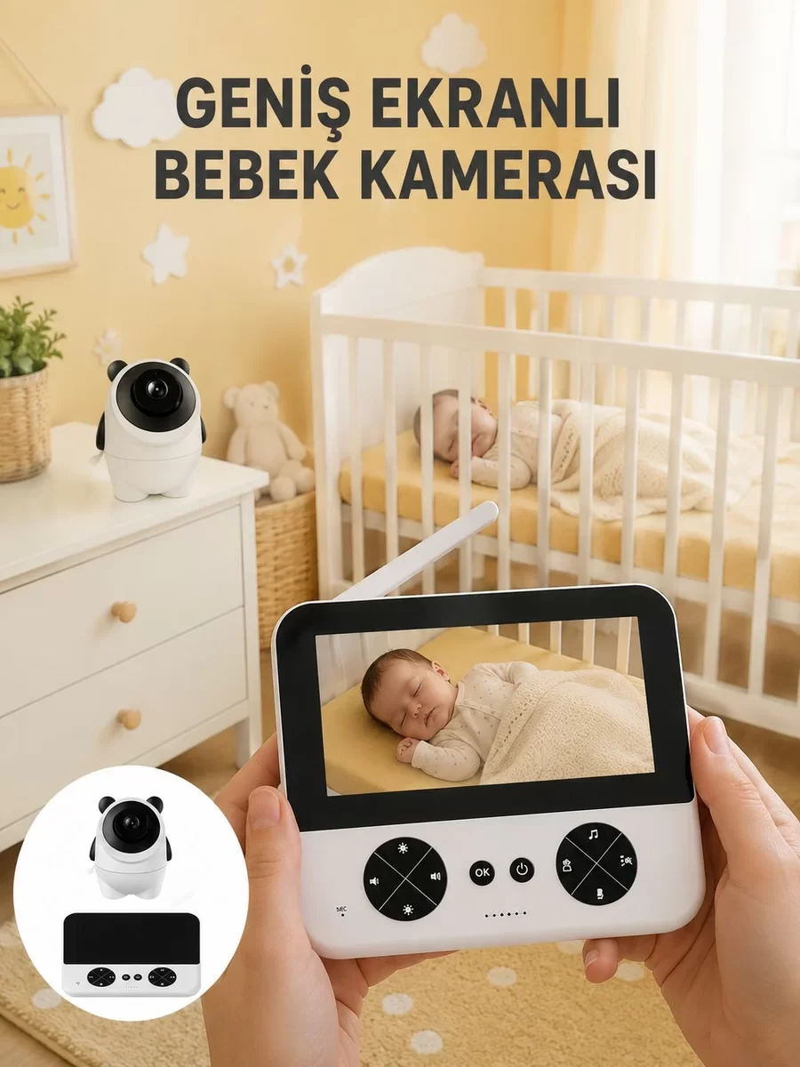 720P HD Gece Görüşlü Kablosuz Bebek Kamerası - İki Yönlü Sesli ve Yeni Nesil İzleme Sistemi