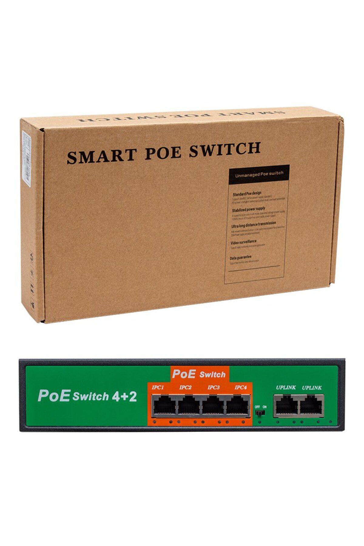 Ok Aksesuar 72W 10/100 Mbps 4+2 Port Poe Ethernet Switch Go50605535490