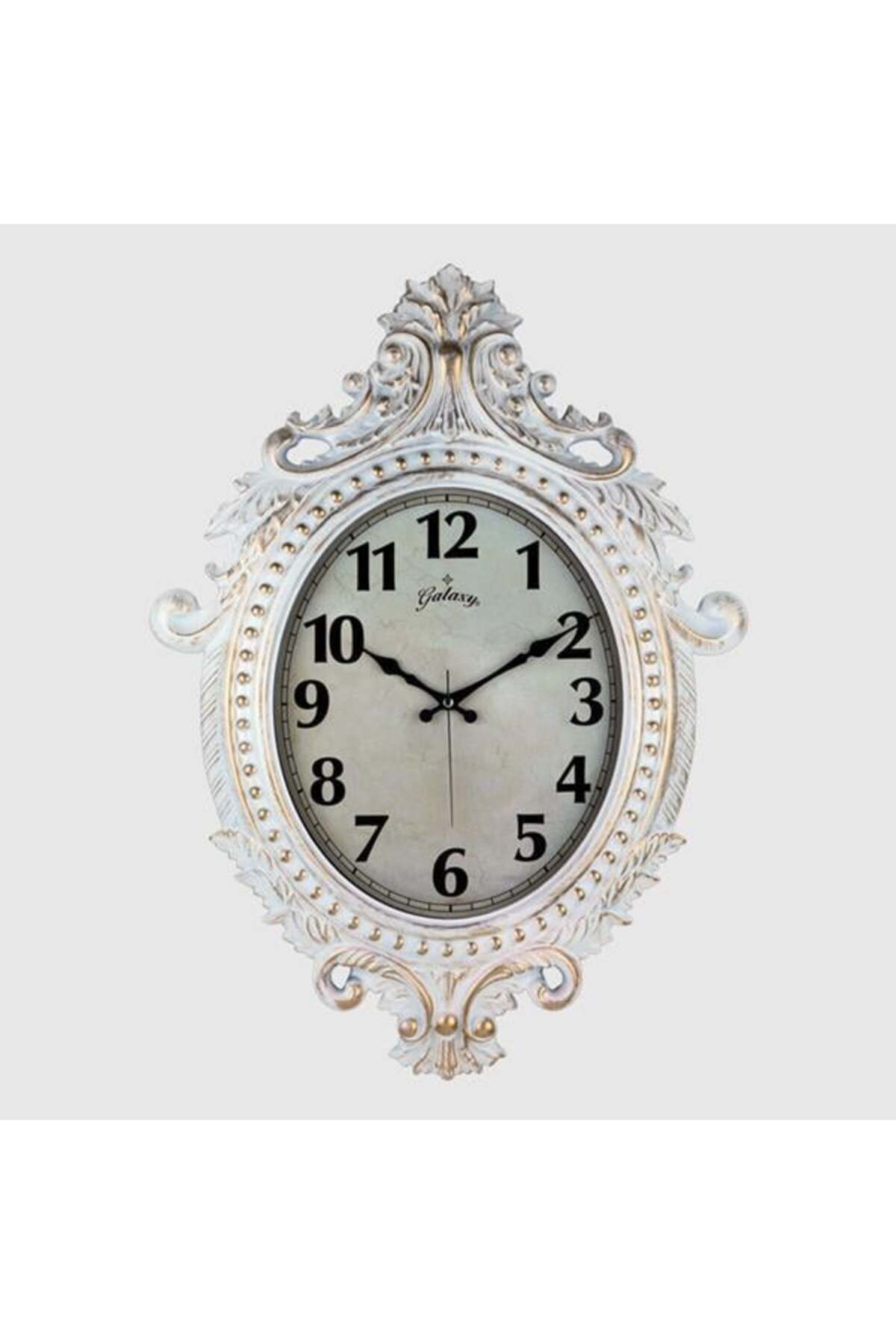 Zero Land 731-Ba Duvar Saati Gri Çerçeve Çap:73Cm X 54Cm Vintage Taçlı Eksi