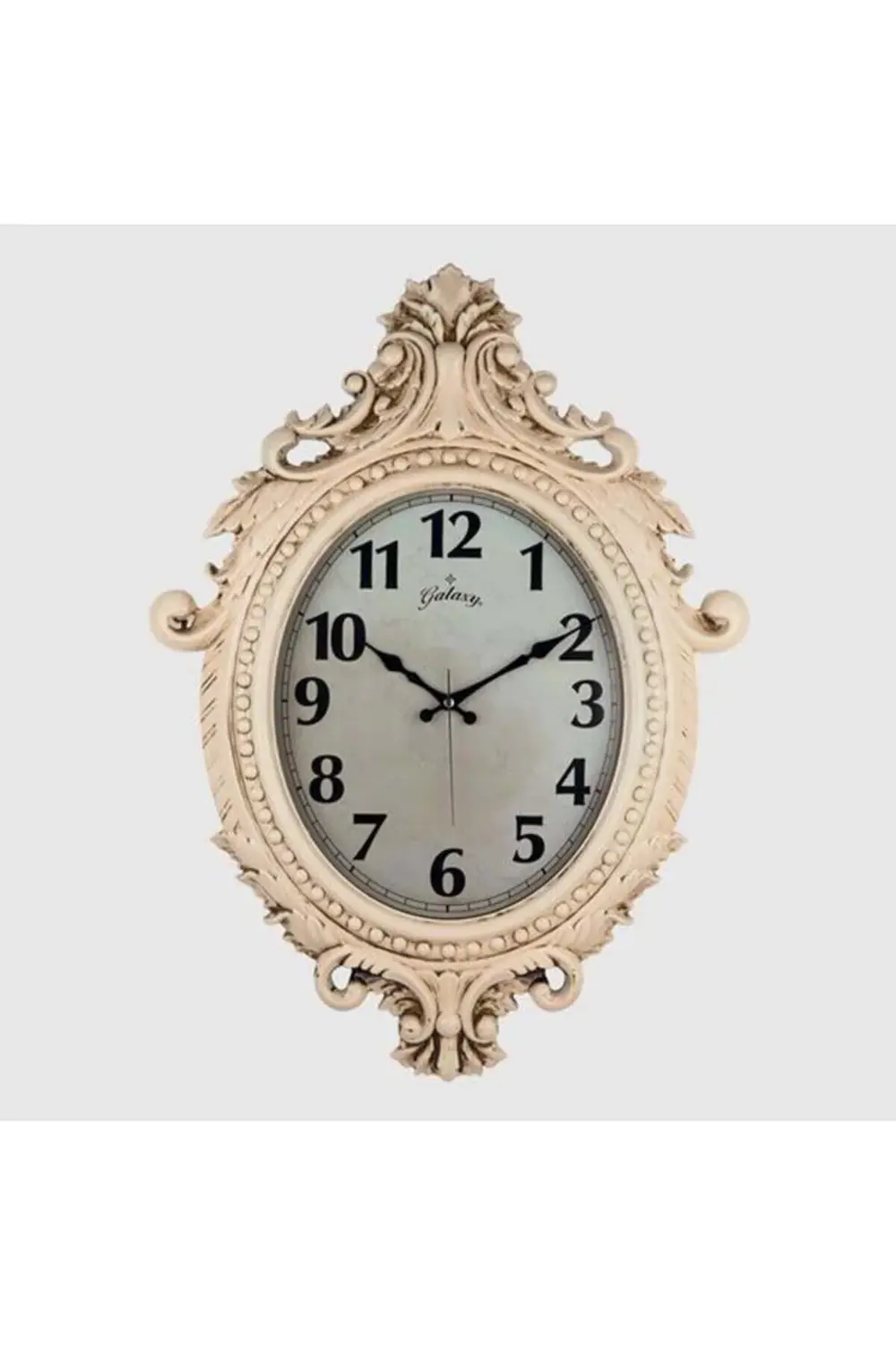 731-cv Duvar Saati Krem Rengi Çerçeve Çap:73cm X 54cm Vintage Taç