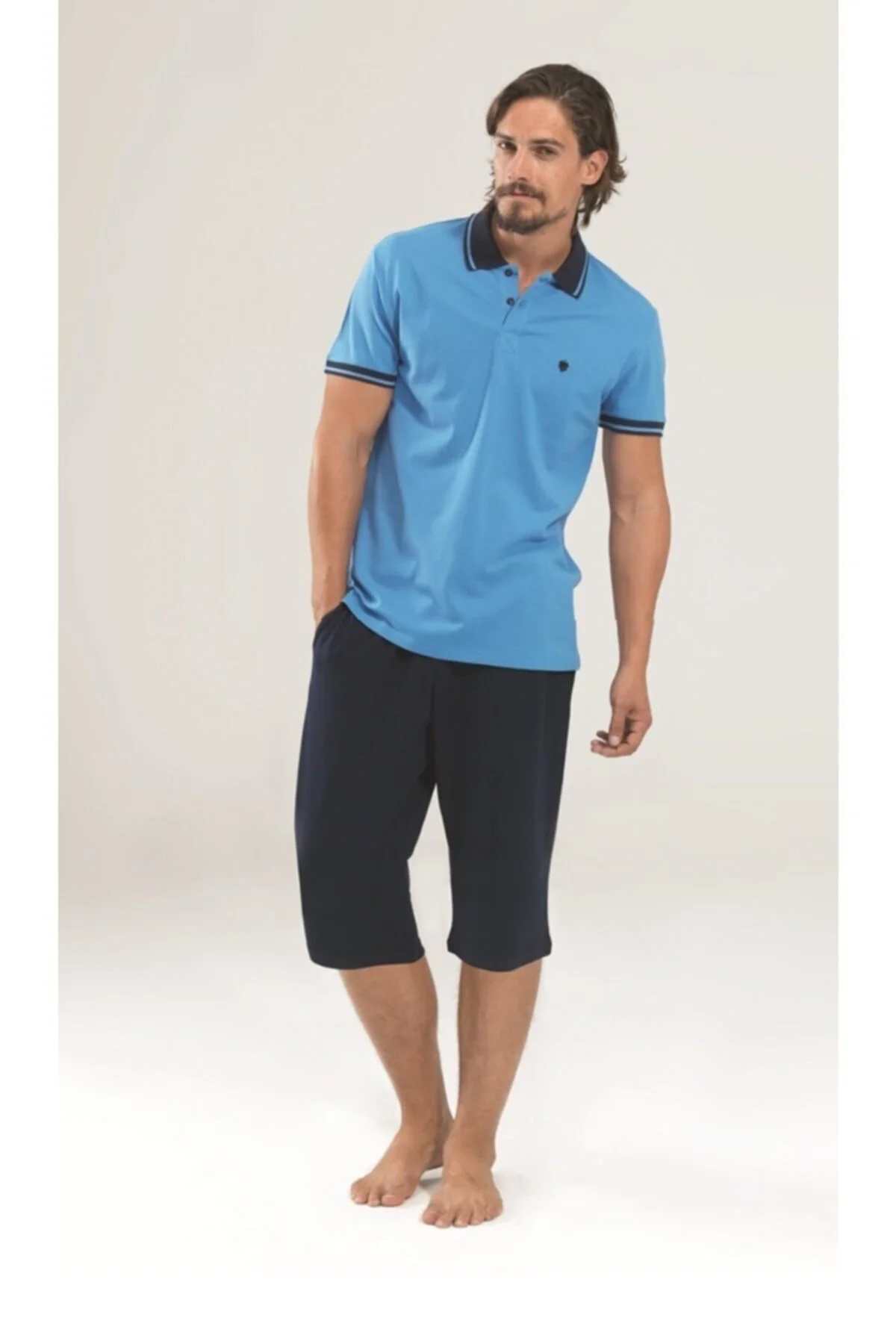 7347 Erkek Mavi Pijama Set